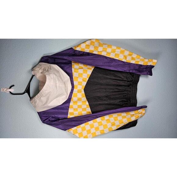 Los Angeles Lakers Women's Vintage Checkered Windbreaker Jacket Size Large - Picture 4 of 7
